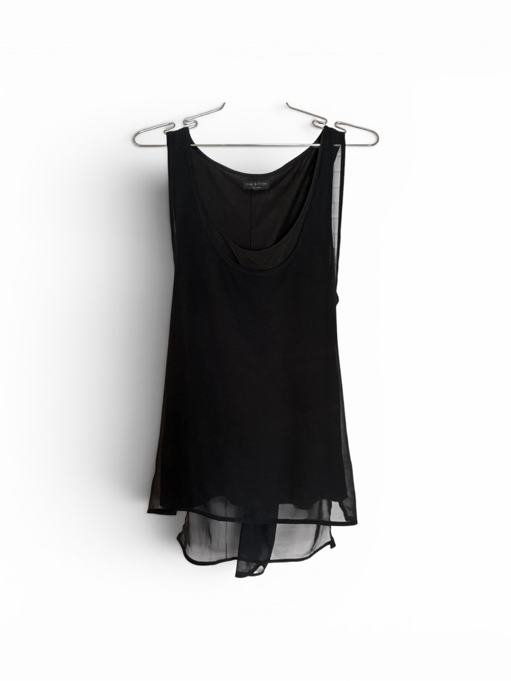 rag & bone Black Layered Chiffon Camisole
